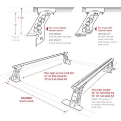 Bed Cargo Rack Cross Bar for 1998-2021 Nissan Frontier