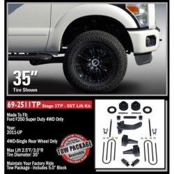 Lift Kit Suspension for 2011-2016 Ford F-250 Super Duty 4WD 3-3'' Lift Front and Rear, Rear