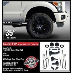 Lift Kit Suspension for 2011-2016 Ford F-250 Super Duty 4WD 3-3'' Lift Front and Rear, Rear