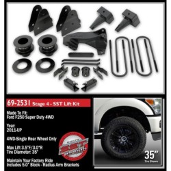 Lift Kit Suspension for 2011-2016 Ford F-250 Super Duty 4WD 3-3'' Lift Front and Rear, Rear